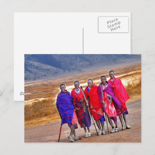 Maasai Men Postkarte (Vorne/Hinten)