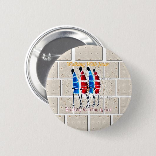 Maasai Morans Christlich Art Print Button (Vorne & Hinten)