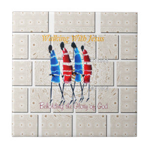 Maasai Morans Christlich Art Print Fliese