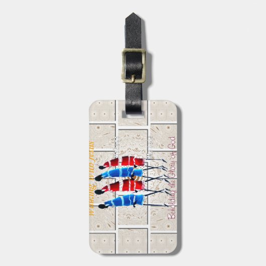 Maasai Morans Christlich Art Print Gepäckanhänger (Vorderseite vertikal)