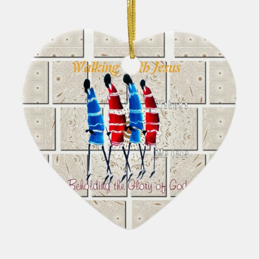 Maasai Morans Christlich Art Print Keramik Ornament (Vorne)
