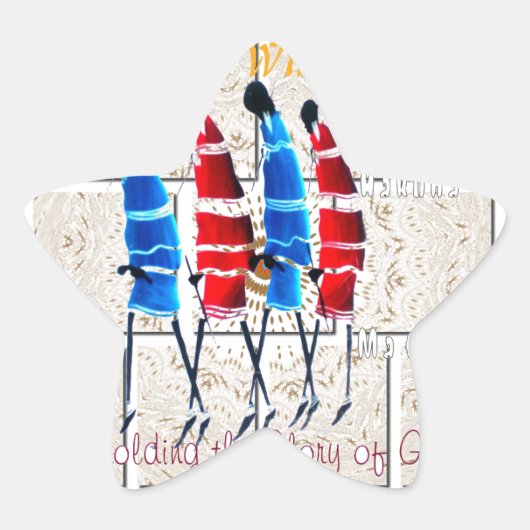 Maasai Morans Christlich Art Print Stern-Aufkleber (Vorderseite)