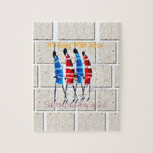 Maasai Morans Christliches Kunstwerk Puzzle