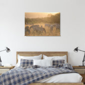 Maasai Morning Zebras Wrapped Canvas Print Leinwanddruck (Insitu (Schlafzimmer))