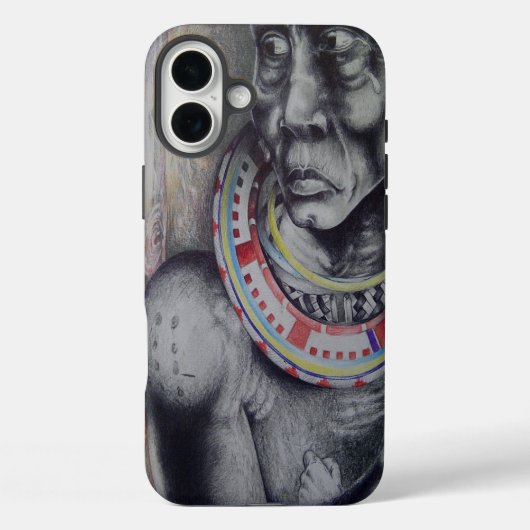 Maasai Mutter & Kind mit Löwenkunst Print/Grafik Case-Mate iPhone Hülle (Rückseite)