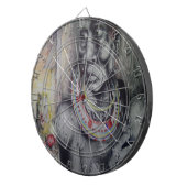 Maasai Mutter & Kind mit Löwenkunst Print/Grafik Dartscheibe (Vorderseite rechts)