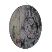 Maasai Mutter & Kind mit Löwenkunst Print/Grafik Dartscheibe (Vorderseite Links)