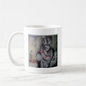 Maasai Mutter & Kind mit Löwenkunst Print/Grafik Kaffeetasse (Links)