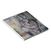 Maasai Mutter & Kind mit Löwenkunst Print/Grafik Notizblock (angewinkelt)
