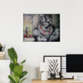Maasai Mutter & Kind mit Löwenkunst Print/Grafik Poster (Heimbüro)