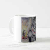 Maasai Mutter und Kind mit Löwe Art Print/Graphen Kaffeetasse (Vorderseite Links)