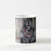 Maasai Mutter und Kind mit Löwe Art Print/Graphen Kaffeetasse (Mittel)