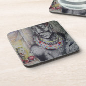 Maasai Mutter und Kind mit Löwe Art Print/Graphen Untersetzer (Linke Seite)