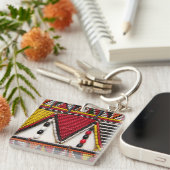 Maasai-Stammbaum Schlüsselanhänger (Vorderseite rechts)