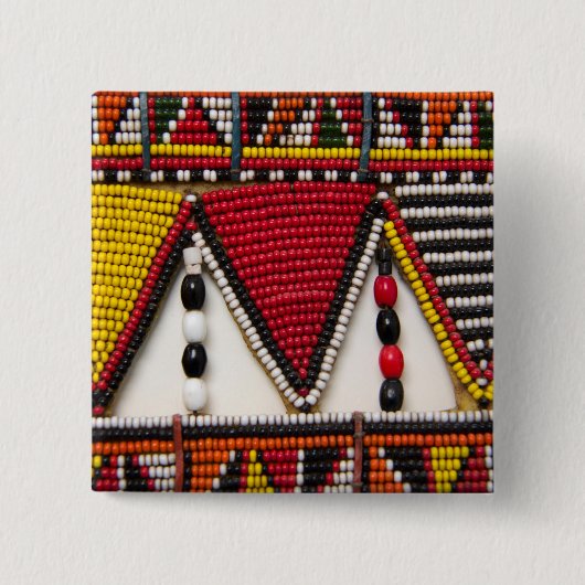 Maasai-Stammesperlenarbeit Button (Vorderseite)