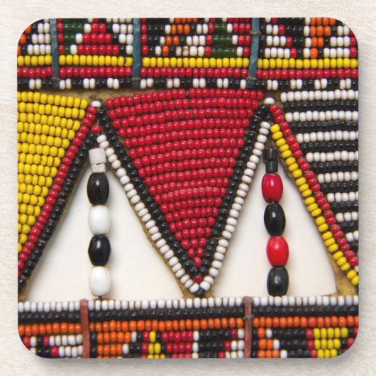Maasai-Stammesperlenarbeit Getränkeuntersetzer (Vorderseite)