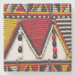 Maasai-Stammesperlenarbeit Steinuntersetzer