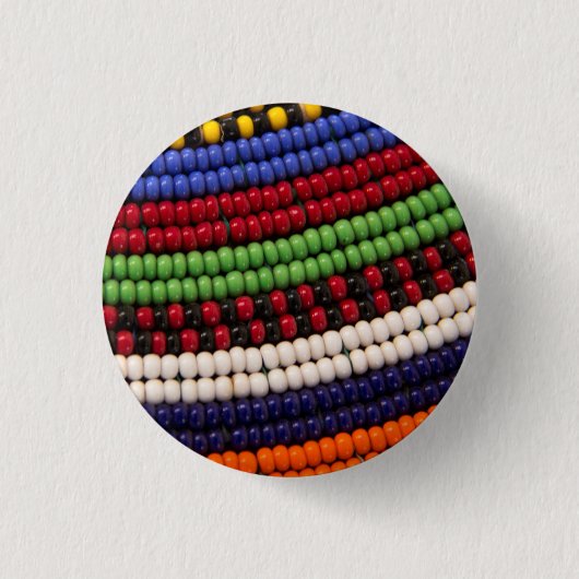 Maasai-Stammesperlenmuster Button (Vorderseite)
