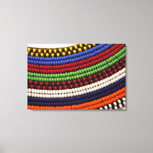Maasai-Stammesperlenmuster Leinwanddruck