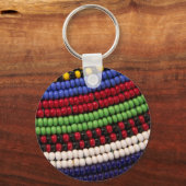 Maasai-Stammesperlenmuster Schlüsselanhänger (Vorderseite)