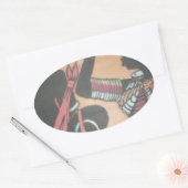 Maasai Tradition und Kultur Muster Art Design Ovaler Aufkleber (Umschlag)