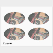 Maasai Tradition und Kultur Muster Art Design Ovaler Aufkleber (Blatt)