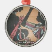 Maasai Tradition und Kultur Muster Art Design Silbernes Ornament (Vorne)