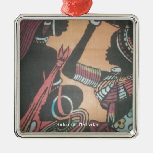 Maasai Tradition und Kultur Muster Art Design Silbernes Ornament (Vorne)