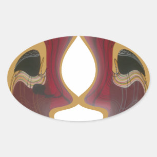 Maasai Tribal Whirl Art Print Ovaler Aufkleber
