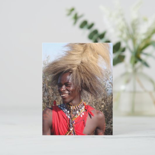 Maasai Warrior-1 Postkarte (Stehend Vorderseite)