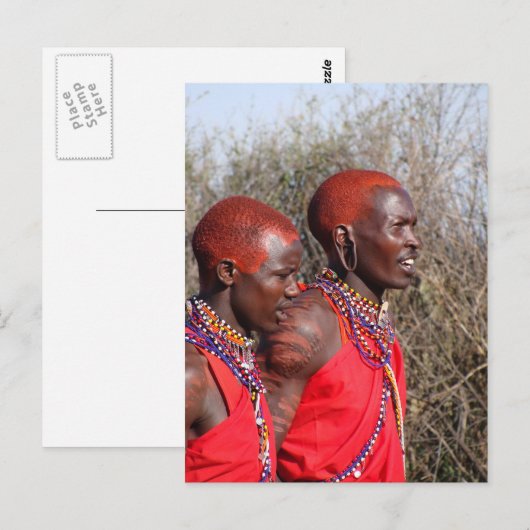 Maasai Warrior-3 Postkarte (Vorne/Hinten)