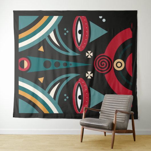 Maasai Warrior Shield Wandteppich (Beispiel (Horizontal))