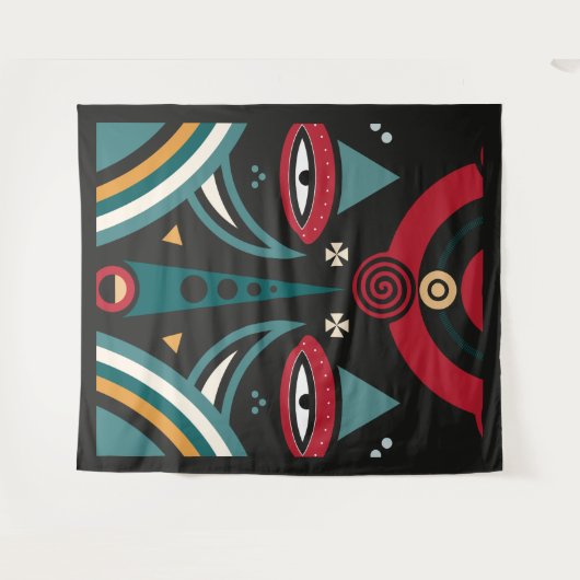 Maasai Warrior Shield Wandteppich (Vorderseite (Horizontal))