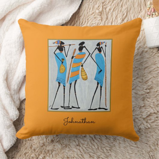 Maasai Warriors, Kenia, afrikanische Kunst Kissen (Decke)