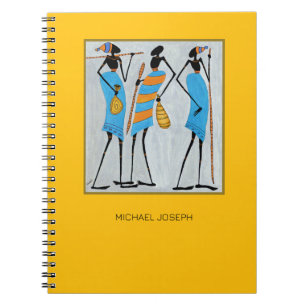 Maasai Warriors, Kenia, afrikanische Kunst zum Geb Notizblock