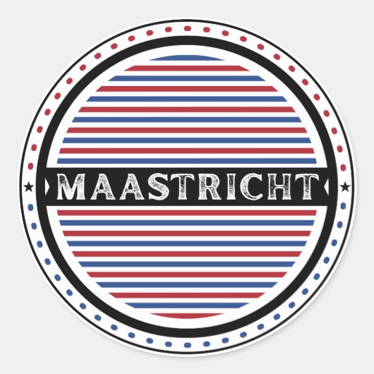 Maastricht City Pride Emblem – Dutch Identity Runder Aufkleber (Vorderseite)