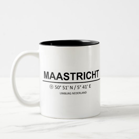 Maastricht Coordinaten - Maastricht Coordinates Zweifarbige Tasse (Links)