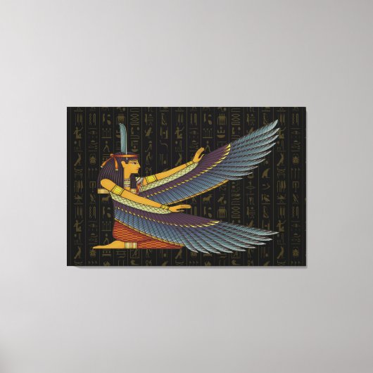 Ma'at Goddess auf Hieroglyphen Canvas drucken Leinwanddruck (Vorderseite)
