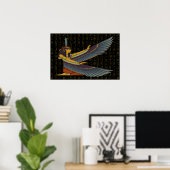 Ma'at Goddess on Hieroglyphs Poster (Heimbüro)