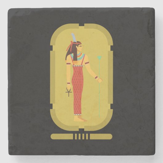 Maat On Gold Cartouche Steinuntersetzer (Vorderseite)