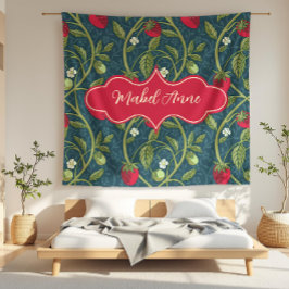 Mabel Anne Dark Blue Strawberry Vine Fleecedecke