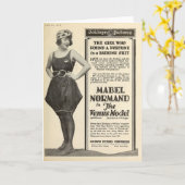 Mabel Normand 1918 Badeportrait Stille Anzug Karte (Gelbe Blume)