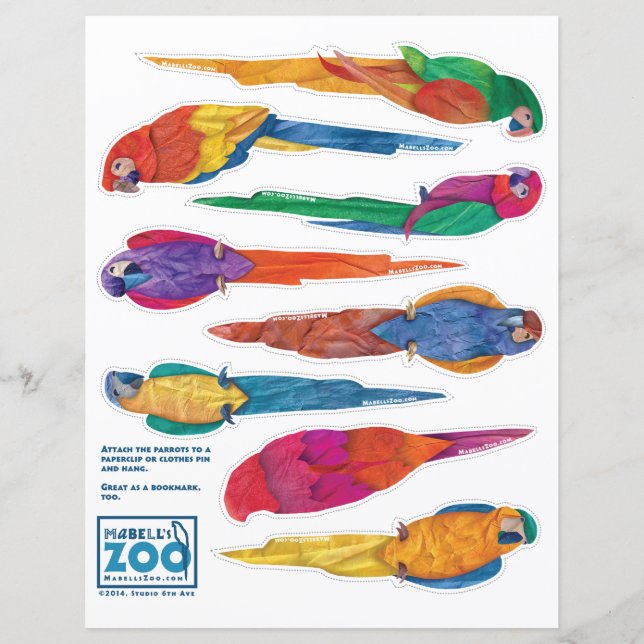 Mabell's Zoo Parrot Cutouts (Vorderseite)
