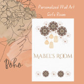 Mabel's Room (Personalisiert) Name Boho Floral Leinwanddruck
