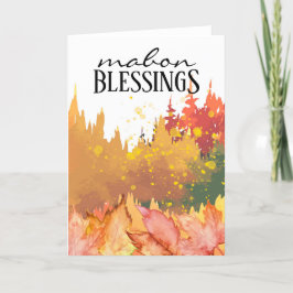 Mabon Autumnal Equinox Fall Bäume & Blätter Wicca Feiertagskarte