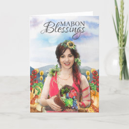 Mabon Blesson Herbst Equinox Wiccan Harvest Feiertagskarte