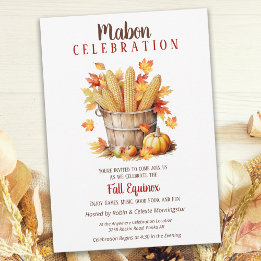 Mabon Fall Equinox Corn & Pumpkin Basket Einladung