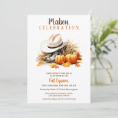 Mabon Harvest Fall Equinox Boots & Pumpkins Einladung (Stehend Vorderseite)