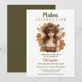 Mabon Harvest Fall Equinox Retro Fairy Einladung