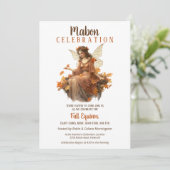 Mabon Harvest Fall Equinox Retro Fairy Einladung (Stehend Vorderseite)